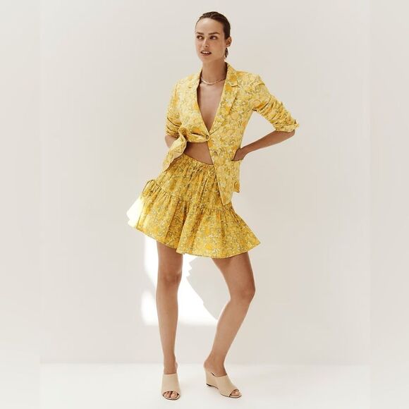 J Crew Tiered Skirt in Limone Print NWT - Picture 4 of 11